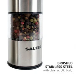 Salter Stainless Steel Electronic Salt & Pepper Mill Set -Salter salter stainless steel electronic salt and pepper mill set 69135.1648456354