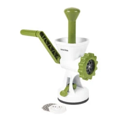 Salter Meat Mincer With Two Blade Attachments, White/Green