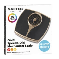 Salter Speedo Dial Mechanical Bathroom Scale, Gold -Salter speedo dial mechanical bathroom scale gold salter 148 gfeu16 5054061483963 09655.1698151007