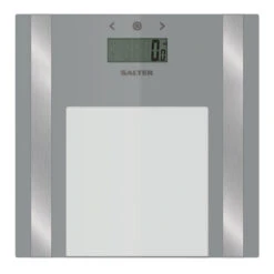 Salter Ultra Slim Glass Analyser Scale, 180kg Capacity, Silver -Salter ultra slim glass analyser scale 180kg capacity silver salter 9158 sv3r 5010777137958 97383.1698134003
