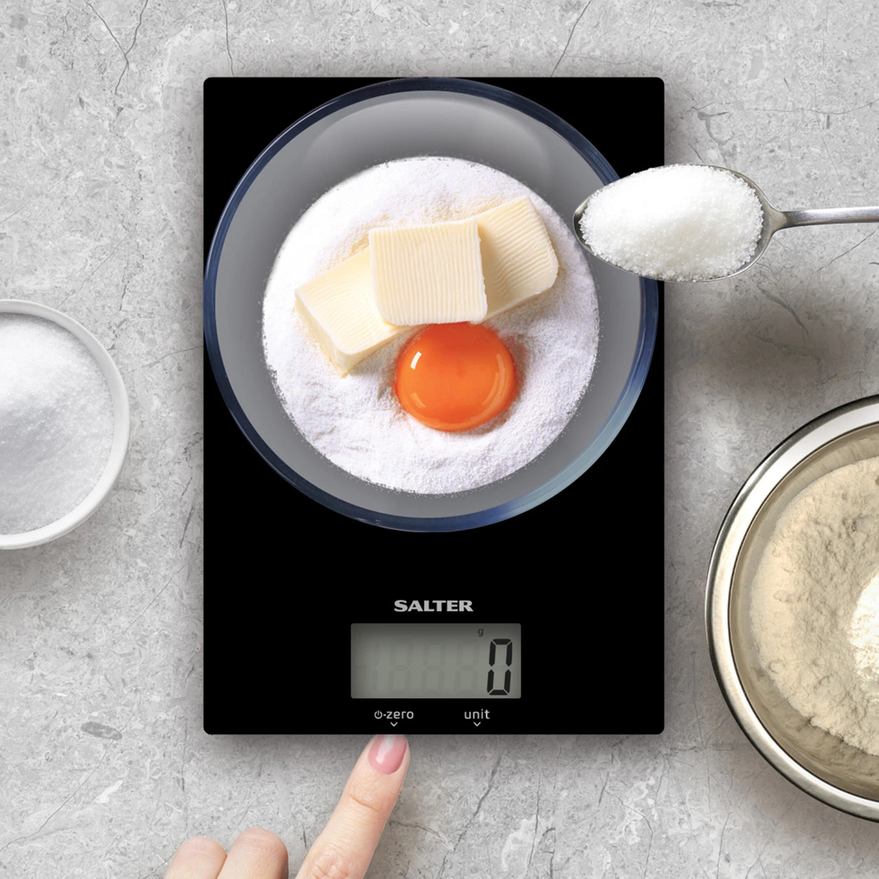 Salter Ultra Slim Glass Digital Kitchen Scale, 5kg Capacity, Black 12 Salter Ultra Slim Glass Digital Kitchen Scale, 5kg Capacity, Black - Image 10